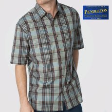 画像2: ペンドルトン 半袖 シャツ ブルー・マルーン・グレー（身幅57cm）/Pendleton Shortsleeve Santiam Shirt (2)