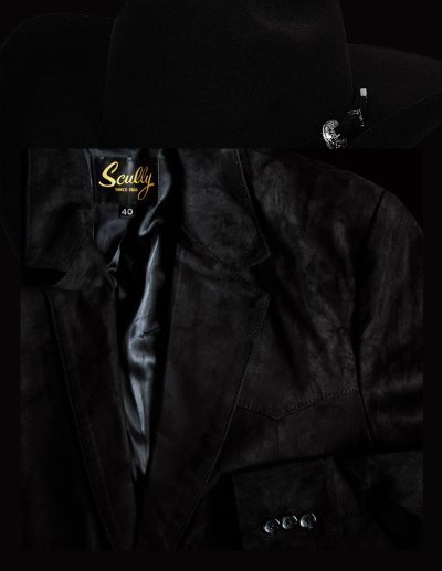 画像1: スカリー レザー ジャケット（ブラック・ボアースエード）40/Scully Boar Suede Blazer(Black)