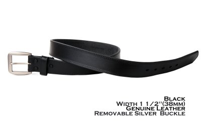 画像3: ブラック ウエスタン レザー ベルト/1 1/2" Genuine Leather Belt(Black)