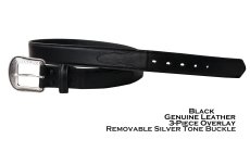 画像2: ウエスタン レザーベルト（4.3mm・ブラック） /1 1/2" Genuine Leather Belt(Black) (2)