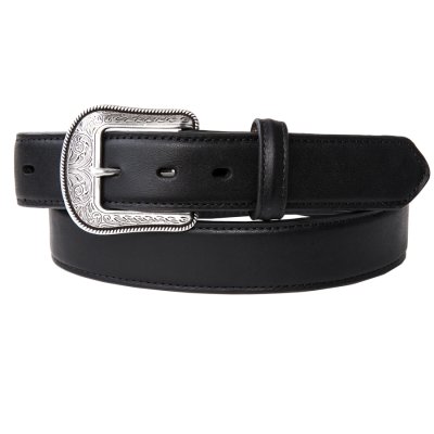 画像1: ウエスタン レザーベルト（4.3mm・ブラック） /1 1/2" Genuine Leather Belt(Black)