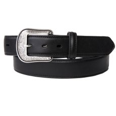 画像1: ウエスタン レザーベルト（ブラック） /1 1/2" Genuine Leather Belt(Black) (1)