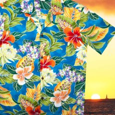 画像1: アロハシャツ ハワイアンシャツ（ブルー）/Aloha Shirt (1)