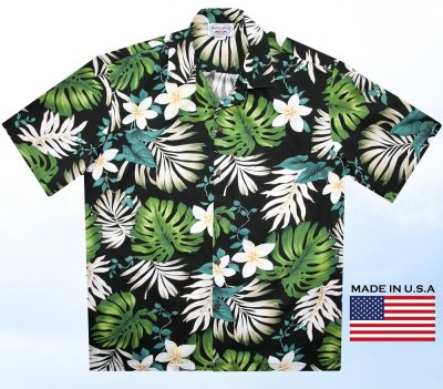 画像2: アロハシャツ ハワイアンシャツ（ブラック）L（身幅63cm）/Aloha Shirt