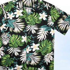 画像1: アロハシャツ ハワイアンシャツ（ブラック）L（身幅63cm）/Aloha Shirt (1)