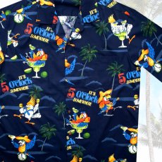 画像1: アロハシャツ ハワイアンシャツ（ネイビー）L（身幅61cm・XL（身幅66cm）/Aloha Shirt (1)