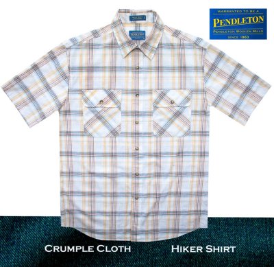 画像1: ペンドルトン 半袖 ハイカー シャツ（イエロー ブループラッド）/Pendleton Short Sleeve Hiker Shirt