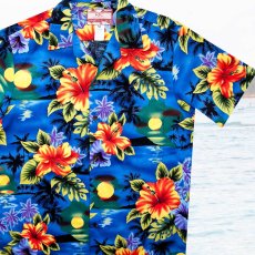 画像1: RJC ロバート・J・クランシー アロハシャツ ハワイアンシャツ ハイビスカス（ロイヤルブルー）/RJC ROBERT J. CLANCEY Aloha Shirt(Royal Blue) (1)