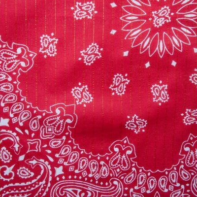 画像2: バンダナ ペイズリー レッドxゴールドメタリック/Bandana Paisley(Red/Gold)