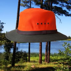 画像1: ウォータープルーフ コットンキャンバス アウトドア ハット（オリーブ・オレンジ）XL/Hat(Olive Orange) (1)