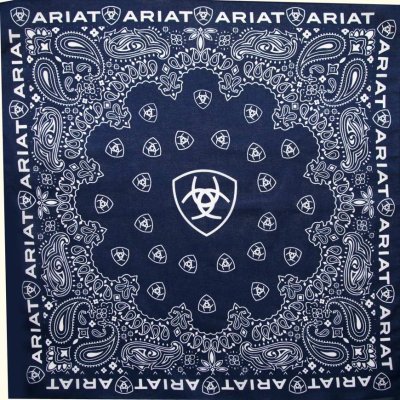 画像1: アリアット バンダナ ペイズリー ネイビー（55cmx55cm）/Ariat  Bandana Navy 22"X22"