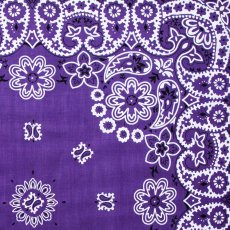 画像2: 大判バンダナ 68cmx68cm ペイズリー パープル/M&F Western Products Bandana Purple Large 27"X27" (2)