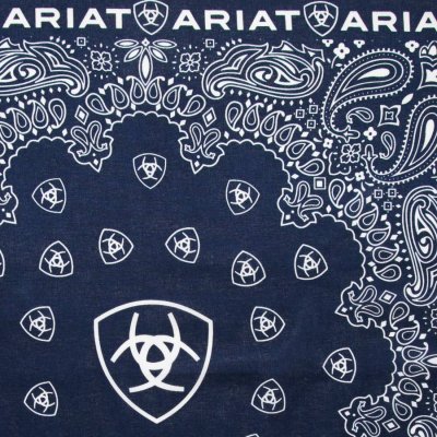 画像2: アリアット バンダナ ペイズリー ネイビー（55cmx55cm）/Ariat  Bandana Navy 22"X22"