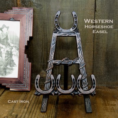 画像1: ウエスタン ホースシュー・蹄鉄 イーゼル/Western Horseshoe Easel