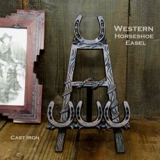 画像2: ウエスタン ホースシュー・蹄鉄 イーゼル/Western Horseshoe Easel (2)