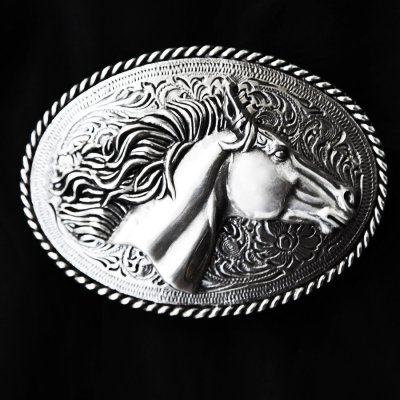 画像1: ノコナ ウエスタン ベルト バックル 馬 ホースヘッド（シルバー）/Nocona Belt Buckle Horse Head(Silver)