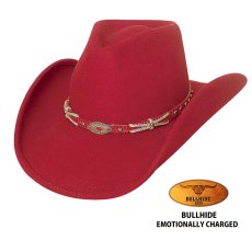 画像1: ブルハイド ウール ウエスタンハット エモーショナリーチャージ（レッド）/Bullhide Western Hat Emotionally Charged(Red) (1)