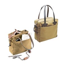 画像3: フィルソン ジッパー トートバッグ（ファスナー付き/カーキ）/Filson Tote Bag with Zipper(Tan) (3)