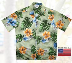 画像2: アロハシャツ ハイビスカス（セージ）L/Aloha Shirt  Hibiscus (2)