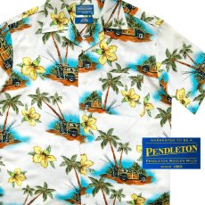 画像1: ペンドルトン リゾート シャツ（半袖・アイボリー ウッディートロピカルプリント）/Pendleton Short Sleeve Camp Shirt(Ivory) (1)