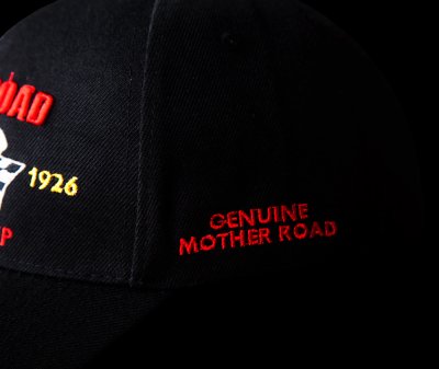 画像2: ルート66 チェッカーフラッグ 刺繍 キャップ（ブラック）/Route 66 Cap(Black) GENUINE MOTHER ROAD