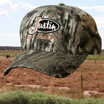 画像1: ジャスティン ロゴ カモキャップ/Justin BOOT COMPANY Camo Cap