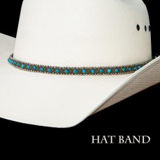 画像1: ターコイズ ボールチェーン ハットバンド/Hat Band Ballchain Turquoise (1)