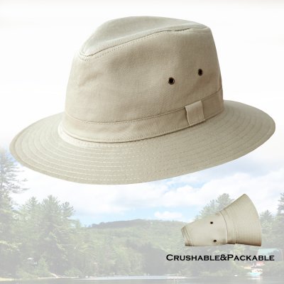 画像1: DPC ドーフマン パシフィック クラッシャブル&パッカブル サファリ ハット（ カーキ）/Dorfman Pacific Safari Hat(Khaki)