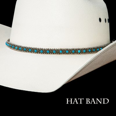 画像1: ターコイズ ボールチェーン ハットバンド/Hat Band Ballchain Turquoise