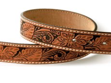 画像2: トニーラマ フローラル ツールド ベルト（タン）/Tony Lama Floral Tooled Leather Belt(Tan) (2)