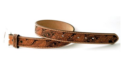 画像3: トニーラマ フローラル ツールド ベルト（タン）/Tony Lama Floral Tooled Leather Belt(Tan)