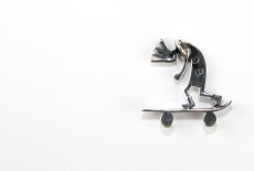 画像2: ココペリ スケートボーダースターリングシルバー ペンダント トップ/Kokopelli Skateboarder Sterling Silver Pendant (2)