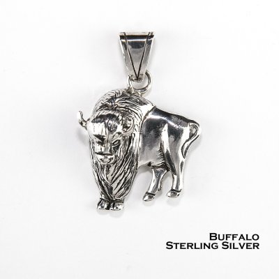 画像1: バッファロー スターリングシルバー ペンダント トップ/Buffalo Sterling Silver Pendant