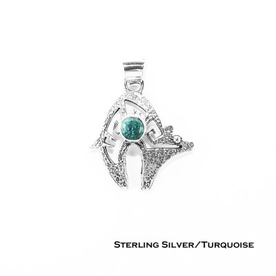 画像1: ベアー・くま スターリングシルバー ターコイズ ペンダント トップ/Bear Sterling Silver Turquoise Pendant