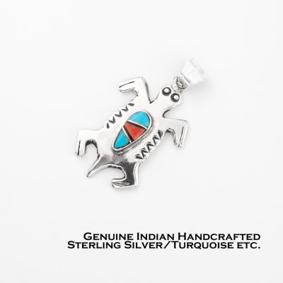 画像1: アメリカ先住民族 インディアン ナバホ族 スターリングシルバー タートル ペンダント トップ/Native American Navajo Sterling Silver Turtle Pendant