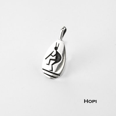 画像2: ホピ オーバーレイ スターリングシルバー ココペリ ペンダント トップ/Native American Hopi Sterling Silver Overlay Kokopelli Pendant