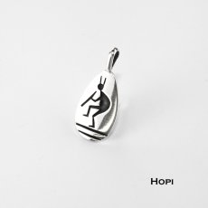 画像2: ホピ オーバーレイ スターリングシルバー ココペリ ペンダント トップ/Native American Hopi Sterling Silver Overlay Kokopelli Pendant (2)