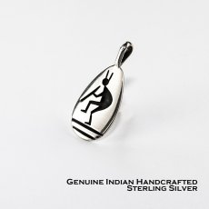 画像1: ホピ オーバーレイ スターリングシルバー ココペリ ペンダント トップ/Native American Hopi Sterling Silver Overlay Kokopelli Pendant (1)