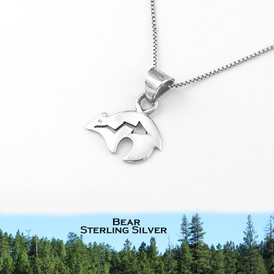 画像1: ベアー・熊 スターリングシルバー ネックレス/Bear Sterling Silver Necklace