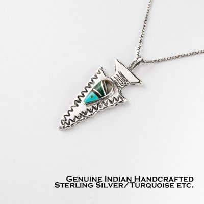 画像1: アメリカ先住民族 インディアン ナバホ族 スターリングシルバー アローヘッド ペンダント トップ/Native American Navajo Sterling Silver  Arrowhead Pendant