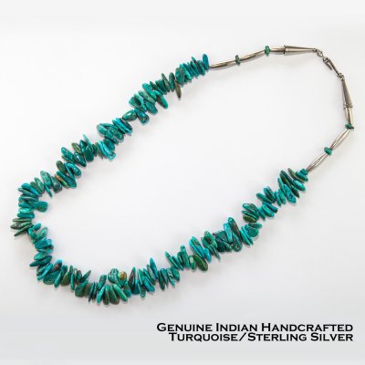 画像1: ナバホ ターコイズ ネックレス/Native American Navajo Turquoise Necklace