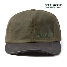 画像1: フィルソン ティンクロス レザー キャップ（オッターグリーン）/Filson Tin Cloth Leather Cap(Otter Green) (1)