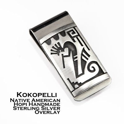 画像1: ホピ ココペリ スターリングシルバー マネークリップ/Hopi Kokopelli Sterling Silver Money Clip