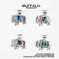 画像1: バッファロー アメリカンバイソン インディアンジュエリー ナバホ族作 925 スターリングシルバー ペンダントトップ/Native American Navajo Sterling Silver  American Bison Pendant  (1)
