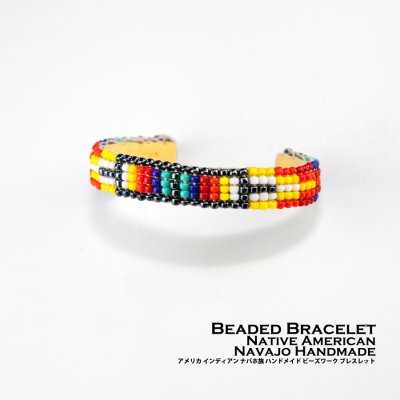 画像1: キッズ ベビー ビーズ ブレスレット  ビーズワーク バングル・ ナバホ族 ハンドメイド インディアンジュエリー/Native American Navajo Beaded Bracelet