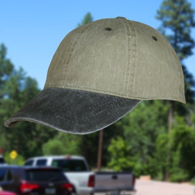 画像1: ウオッシュ コットン キャップ オリーブ・ブラック/ Washed Cotton Baseball Cap Olive/Black