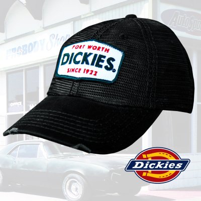 画像1: ディッキーズ ロゴパッチ メッシュ キャップ（ブラック）/Dickies Mesh Cap(Black)