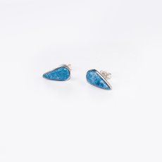 画像2: アメリカ インディアン ズニ族  ハンドメイド スターリングシルバー デニム ラピス ピアス/Native American Zuni Sterling Silver Denim Lapis Earrings (2)