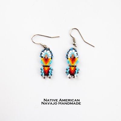 画像1: ナバホ族 ビーズワーク ピアス インディアン/Native American Navajo Beaded Earrings Indian
