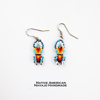 画像1: ナバホ族 ビーズワーク ピアス インディアン/Native American Navajo Beaded Earrings Indian
